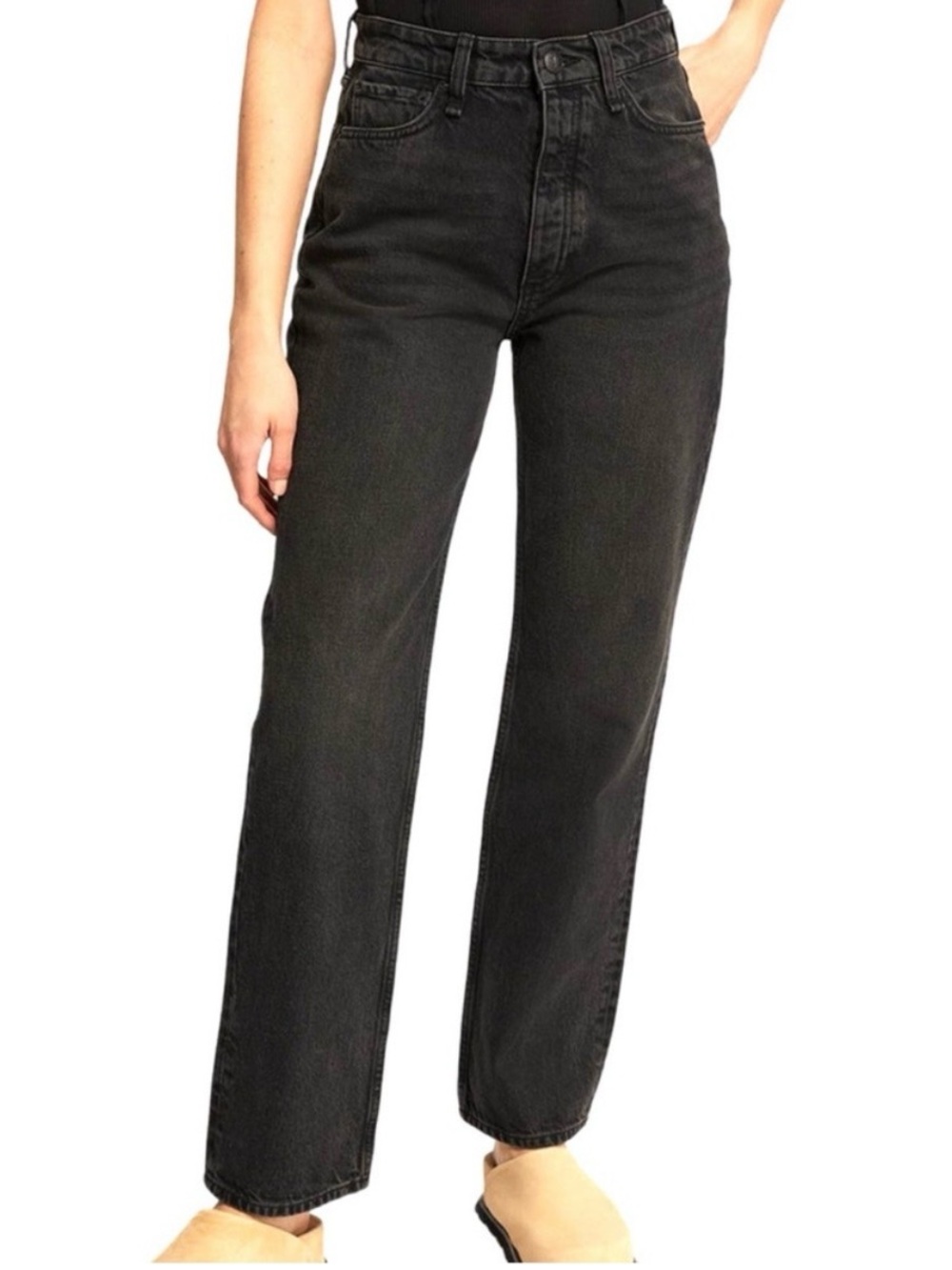 Rag & bone Alex High-Rise Jeans in Washed Black
